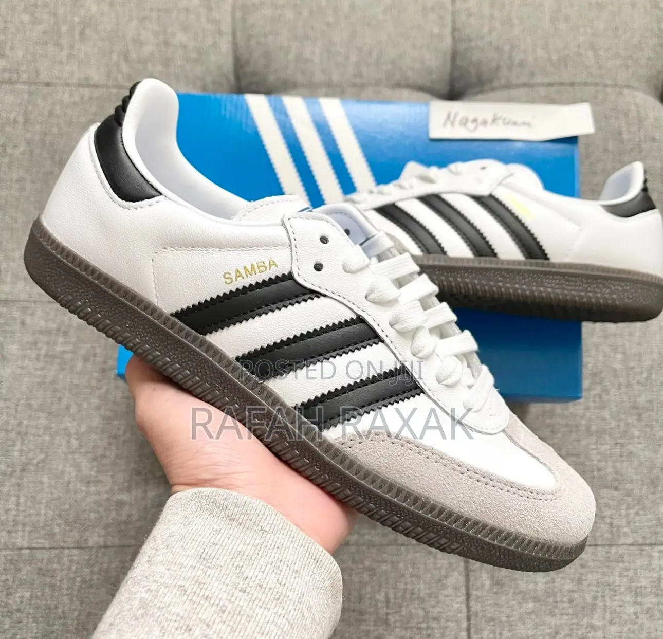 Original Unisex Adidas Samba Og White Black Stripes Sneakers