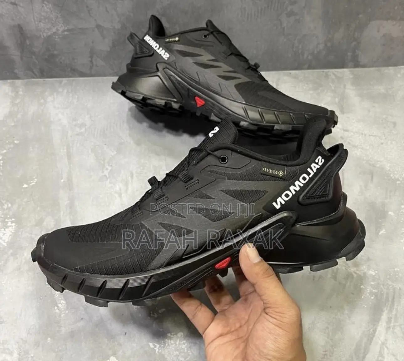 Original Triple Black Salomon Supercross 4 Trail Hiking Sneakers