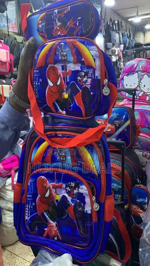 3 Piece Kids School Bag Lunch Bag Pen Pouch Carrier Bag -multicolor