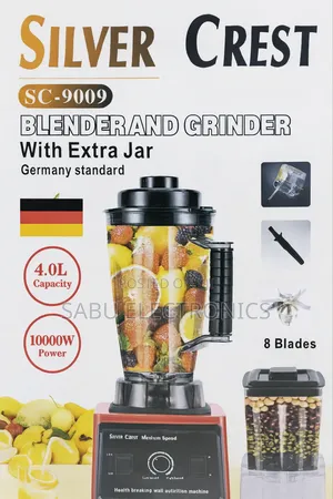 Silver Crest 4l Heavy-Duty Blender Grinder – 10000w, Extra Jar