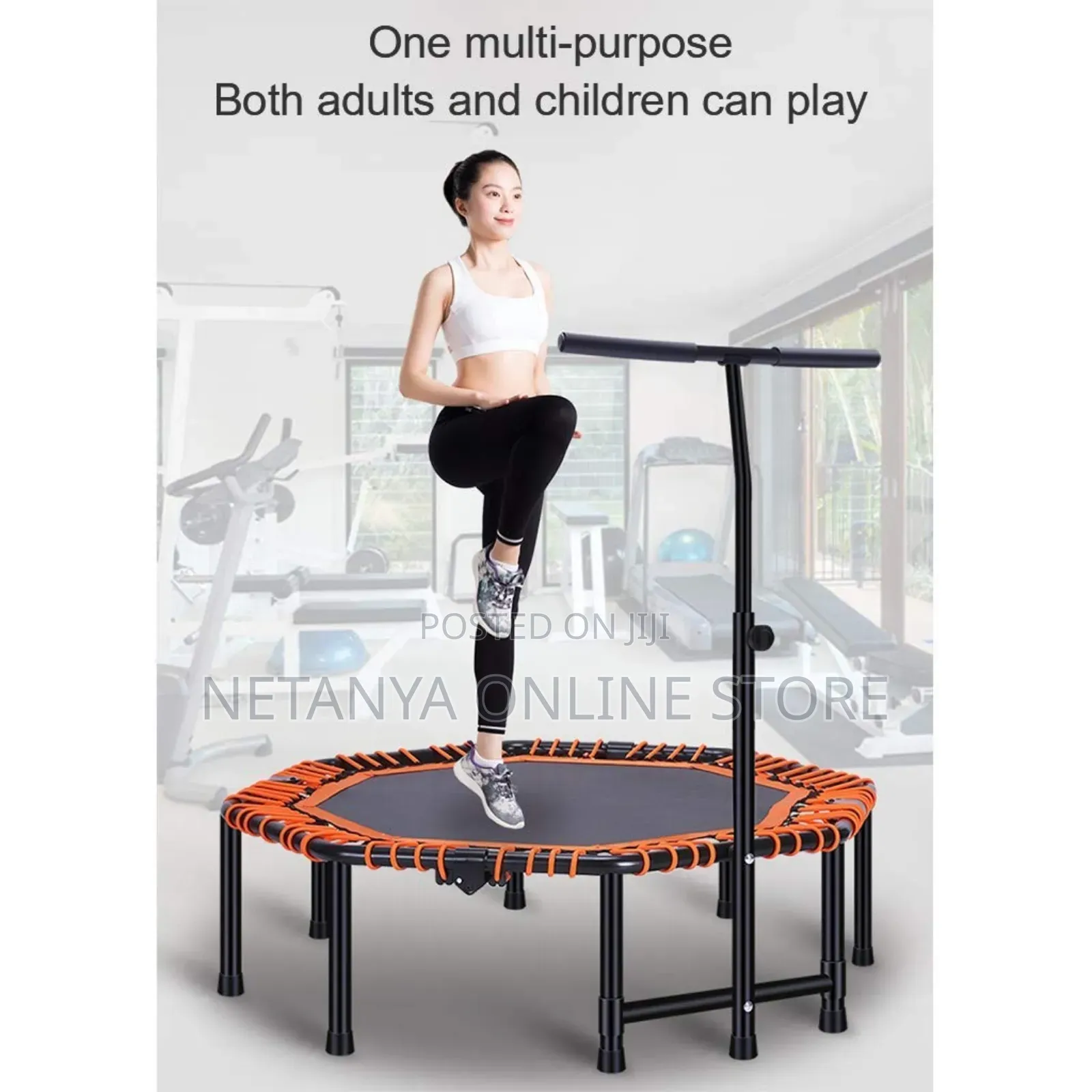 Adults and Kids Jumping Trampoline