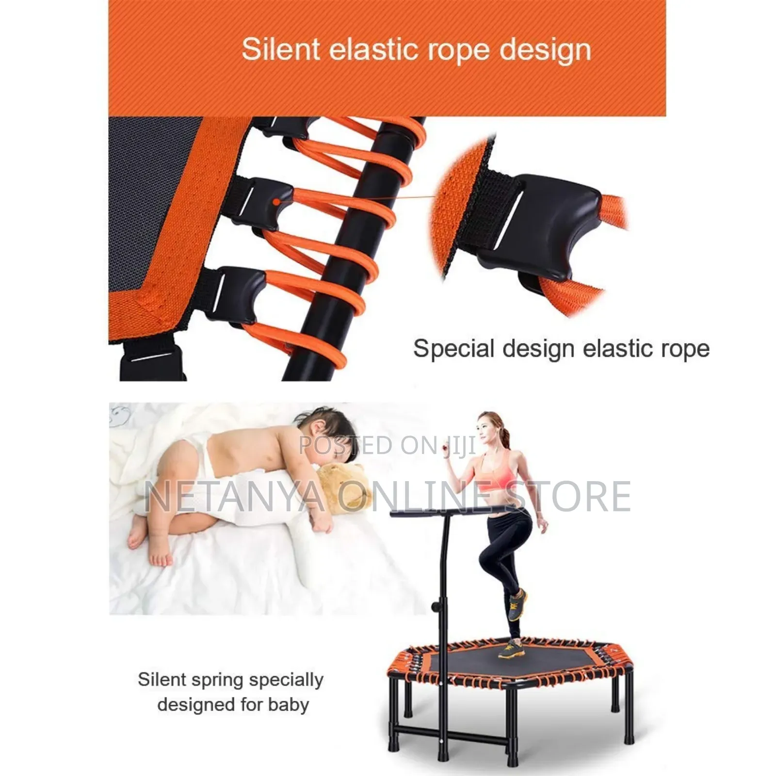 Adults and Kids Jumping Trampoline