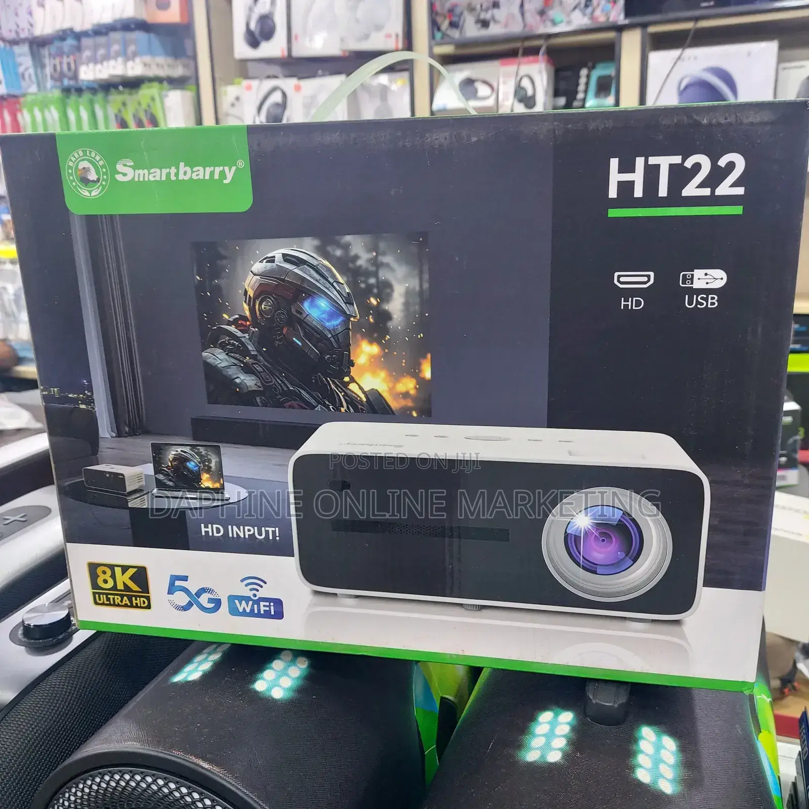 Smartbarry Ht22 Smart Projector With 500 Lumens