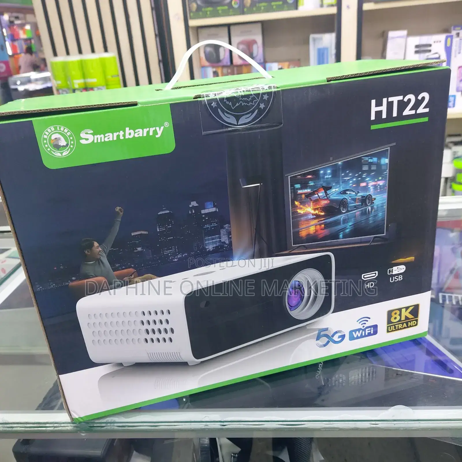 Smartbarry Ht22 Smart Projector With 500 Lumens