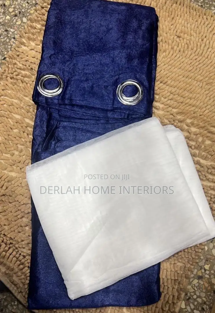 Darkblue Already /Made Curtains