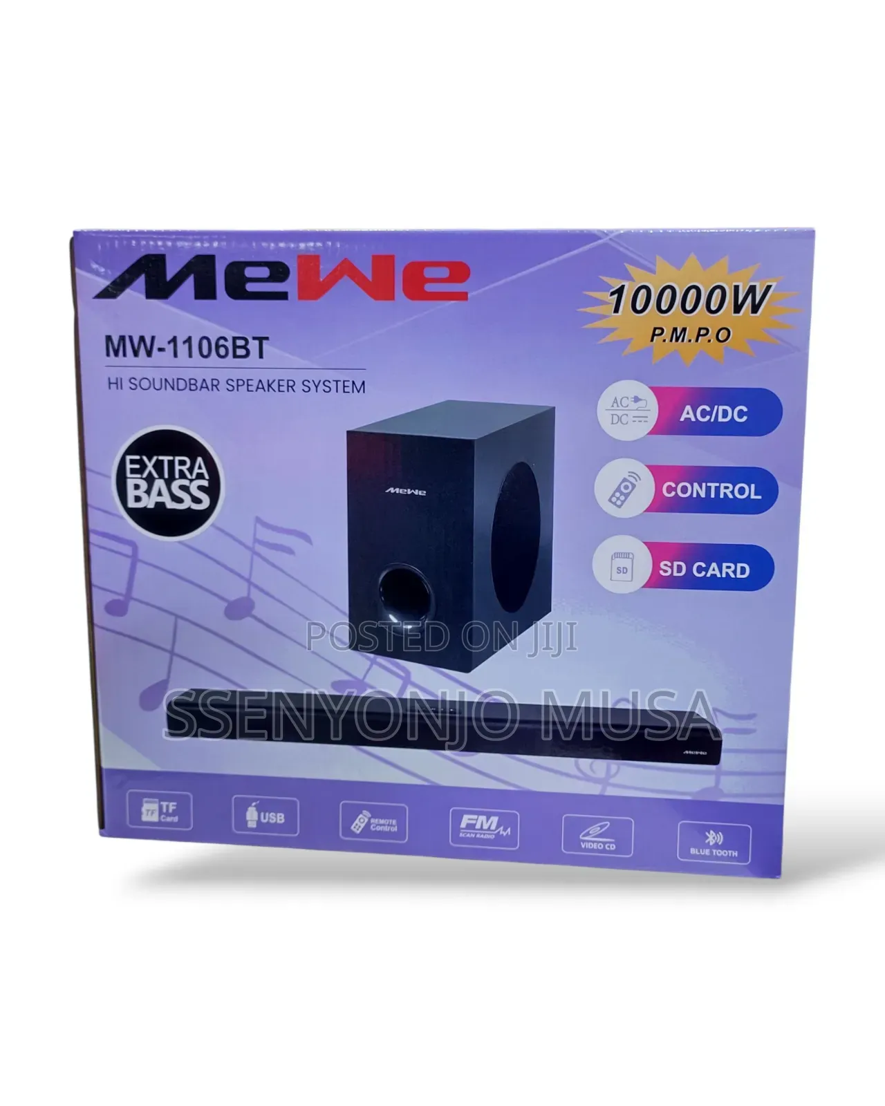 Mewe Mw-1106bt Soundbar Speaker System - 60w Pmpo