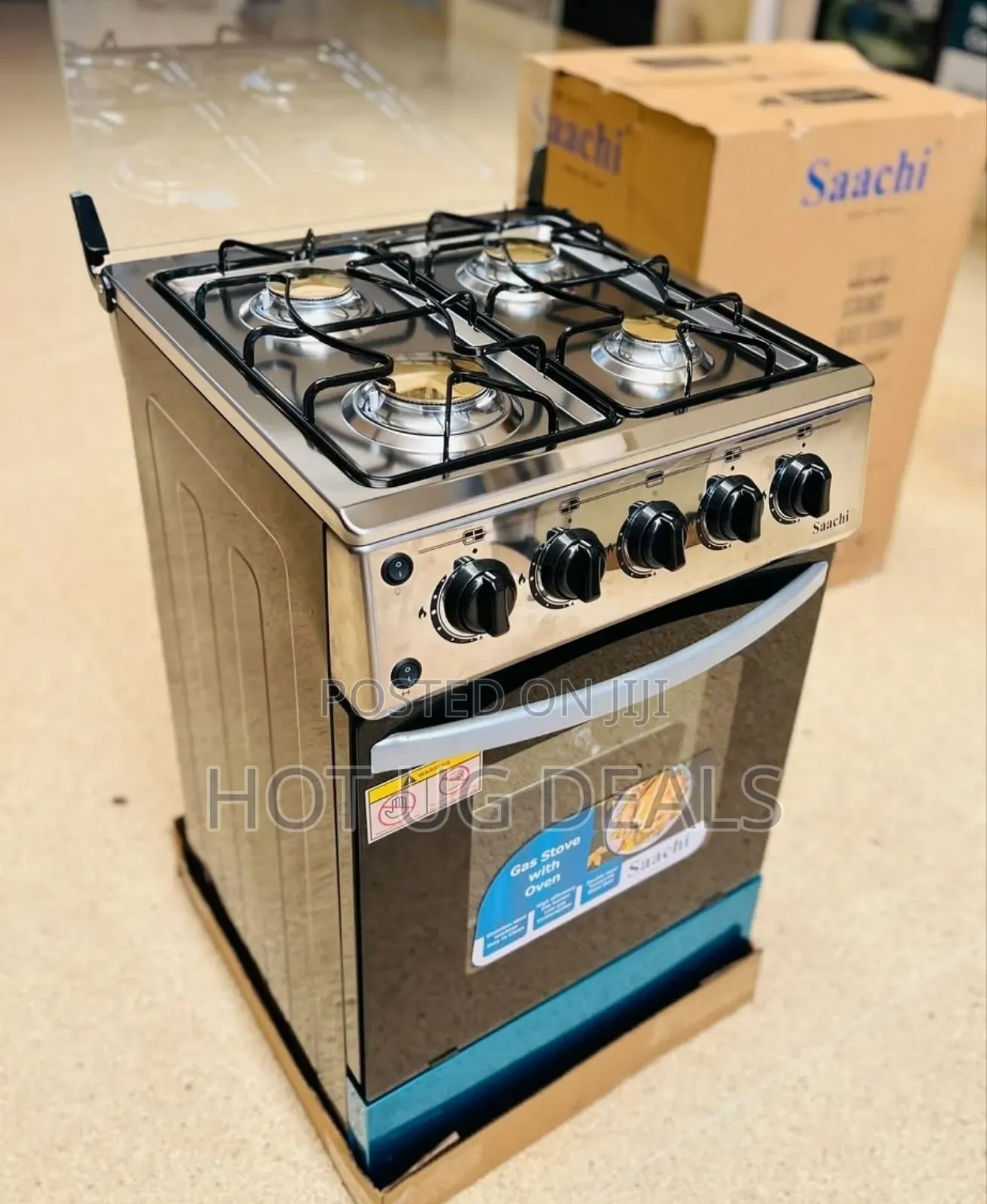 Saachi Full Gas Cooker (50x50cm) With Gas Oven , Auto Ignition & Grill
