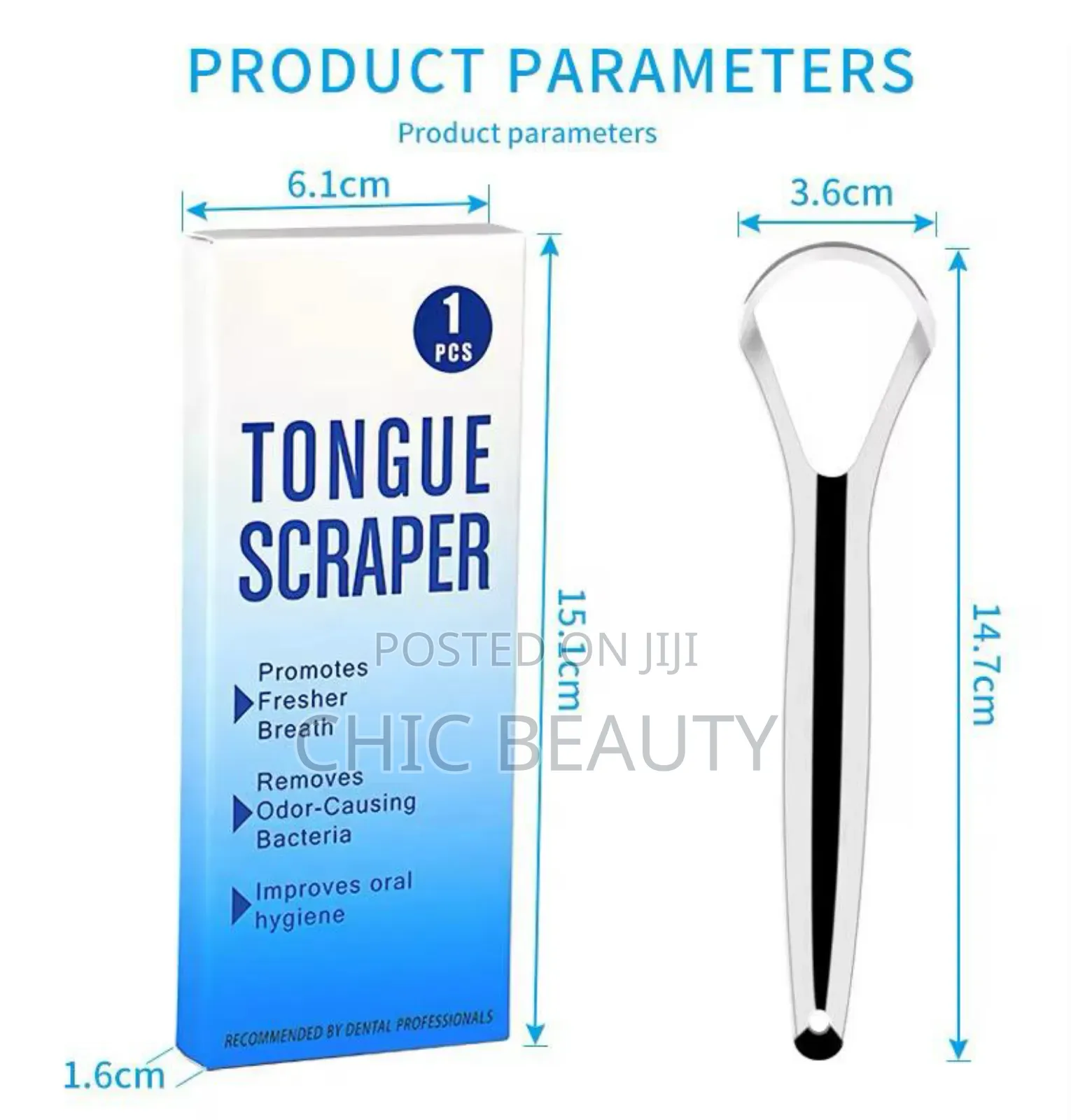 Stainless Steel Tongue Scraper. It Cleans Your Tongue