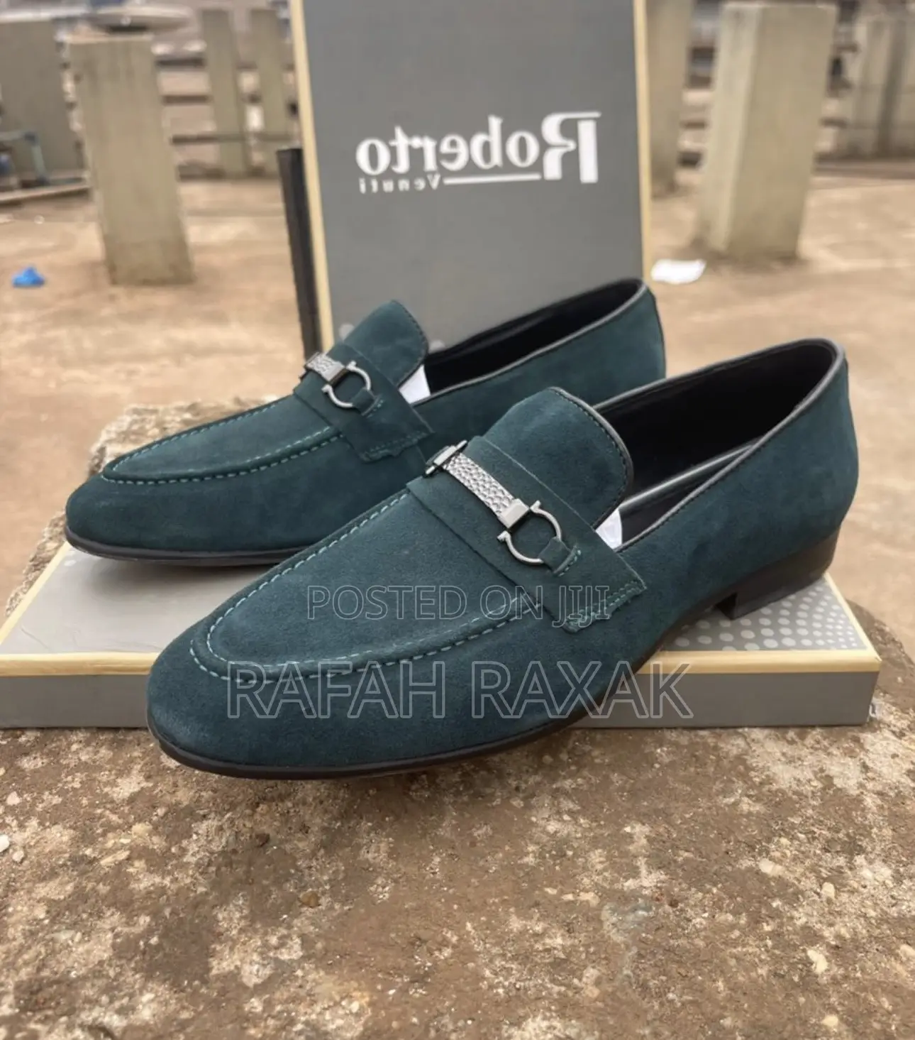 Original Men’S Classic Green Suede Salvatore Ferragamo Loafers