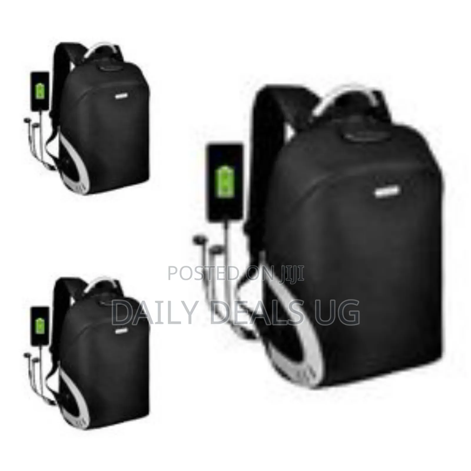 Sunpower Waterproof Laptop Bag With Usb Port -Black/Grey