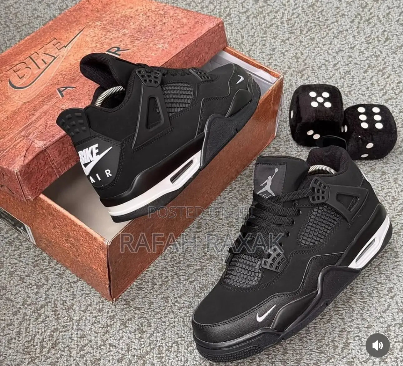 Original Classic Air Jordan 4 “Bike Air Black” Sneakers
