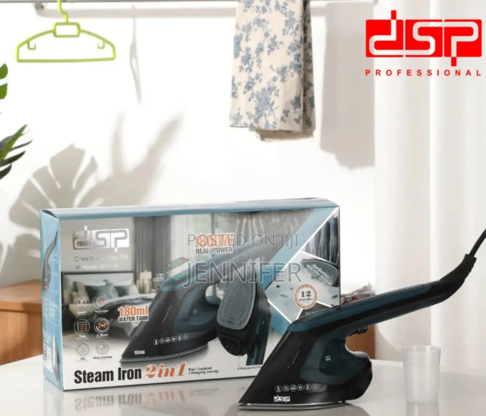 2-in-1 Garment Steamer, Power Up to 1400-1800w, Water Tank Capacity