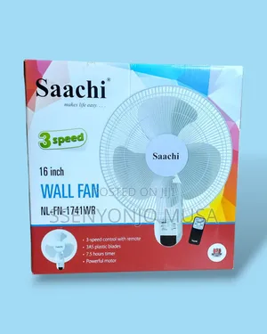 Saachi Nl-Fn-1741wr 16" Wall Fan - 3-Speed, Remote Control