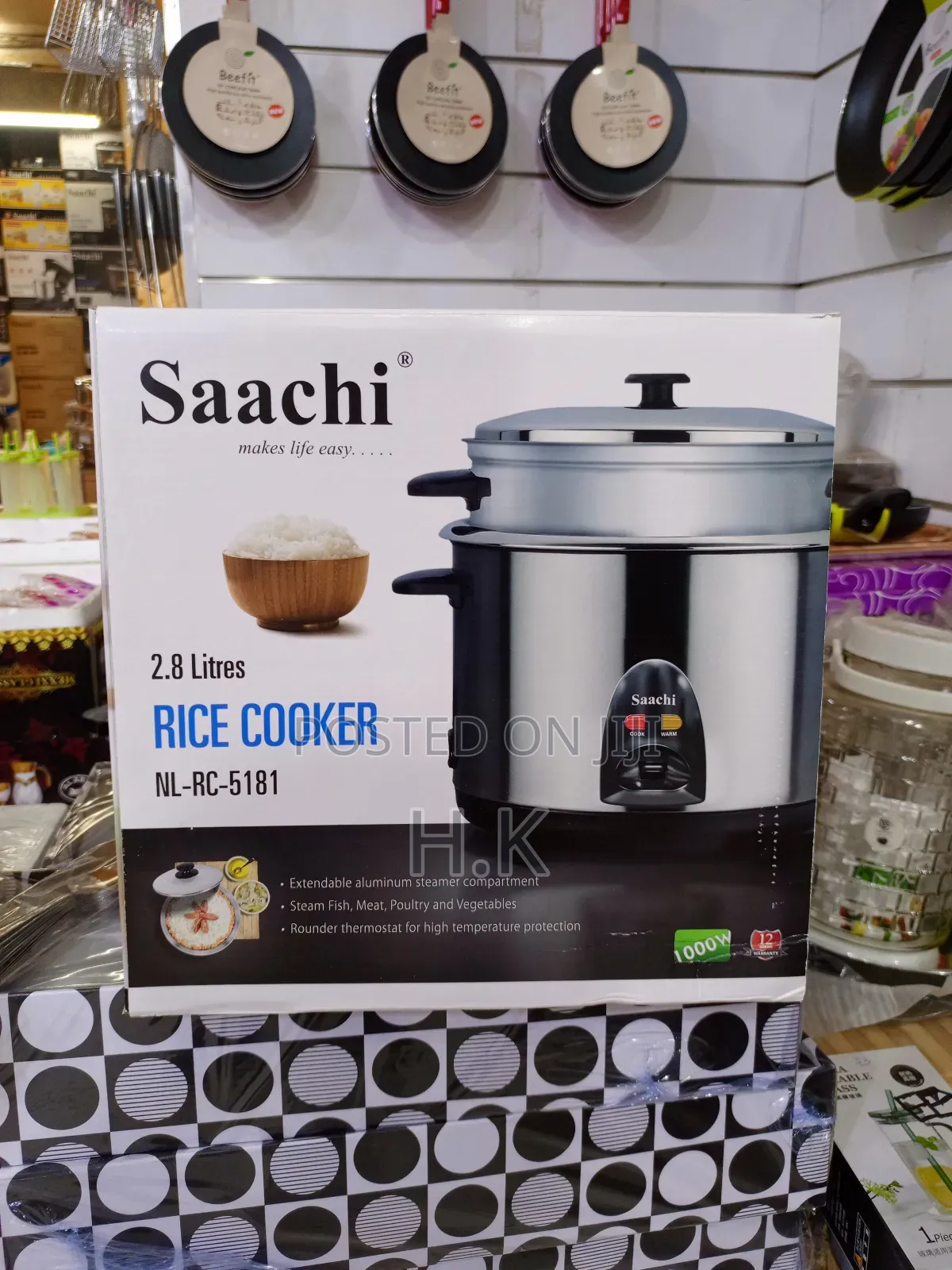Saachi 2.8 Litres Rice Cooker With Steamer, Model Number Nl-Rc-5181.
