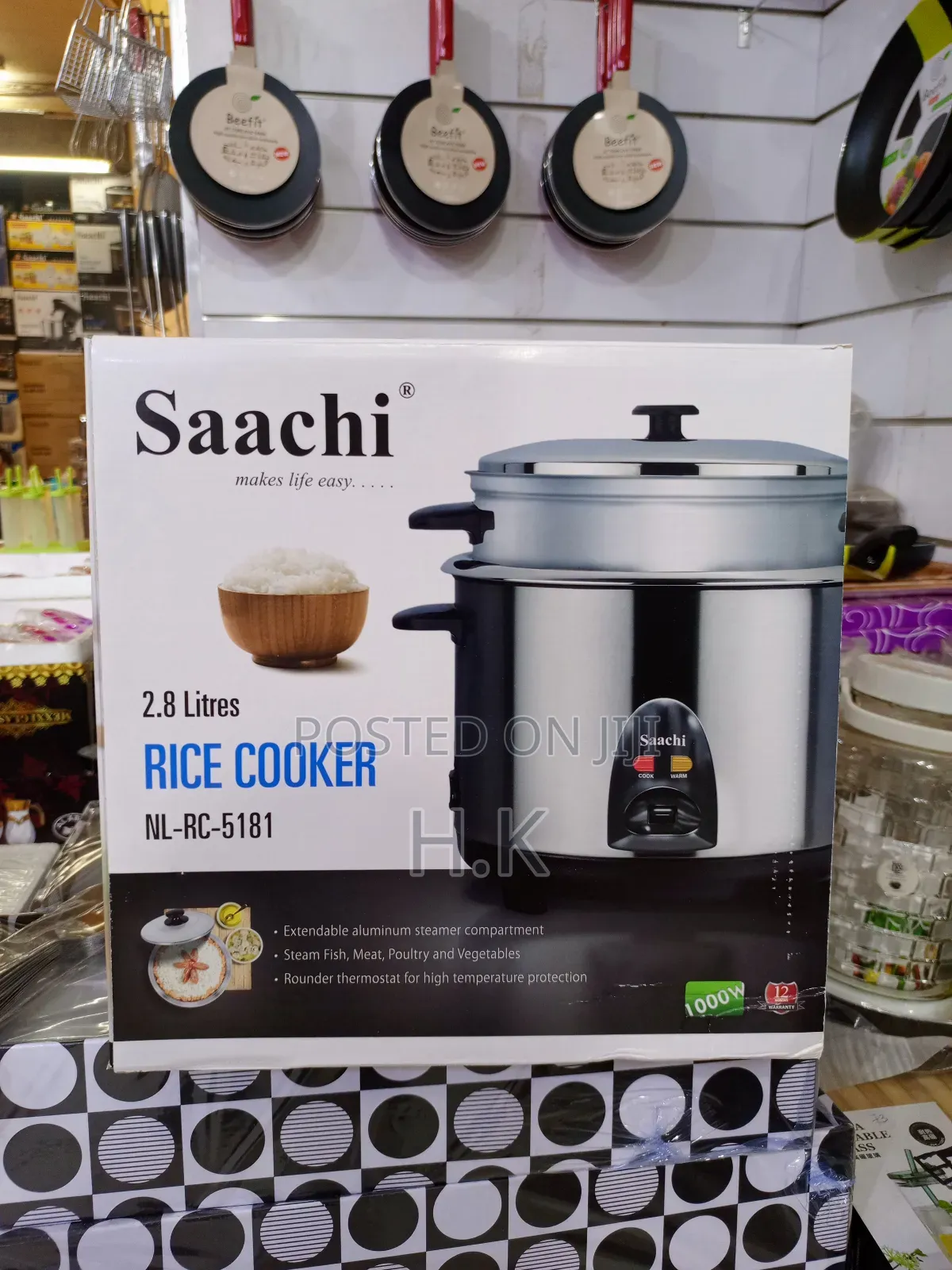 Saachi 2.8 Litres Rice Cooker With Steamer, Model Number Nl-Rc-5181.