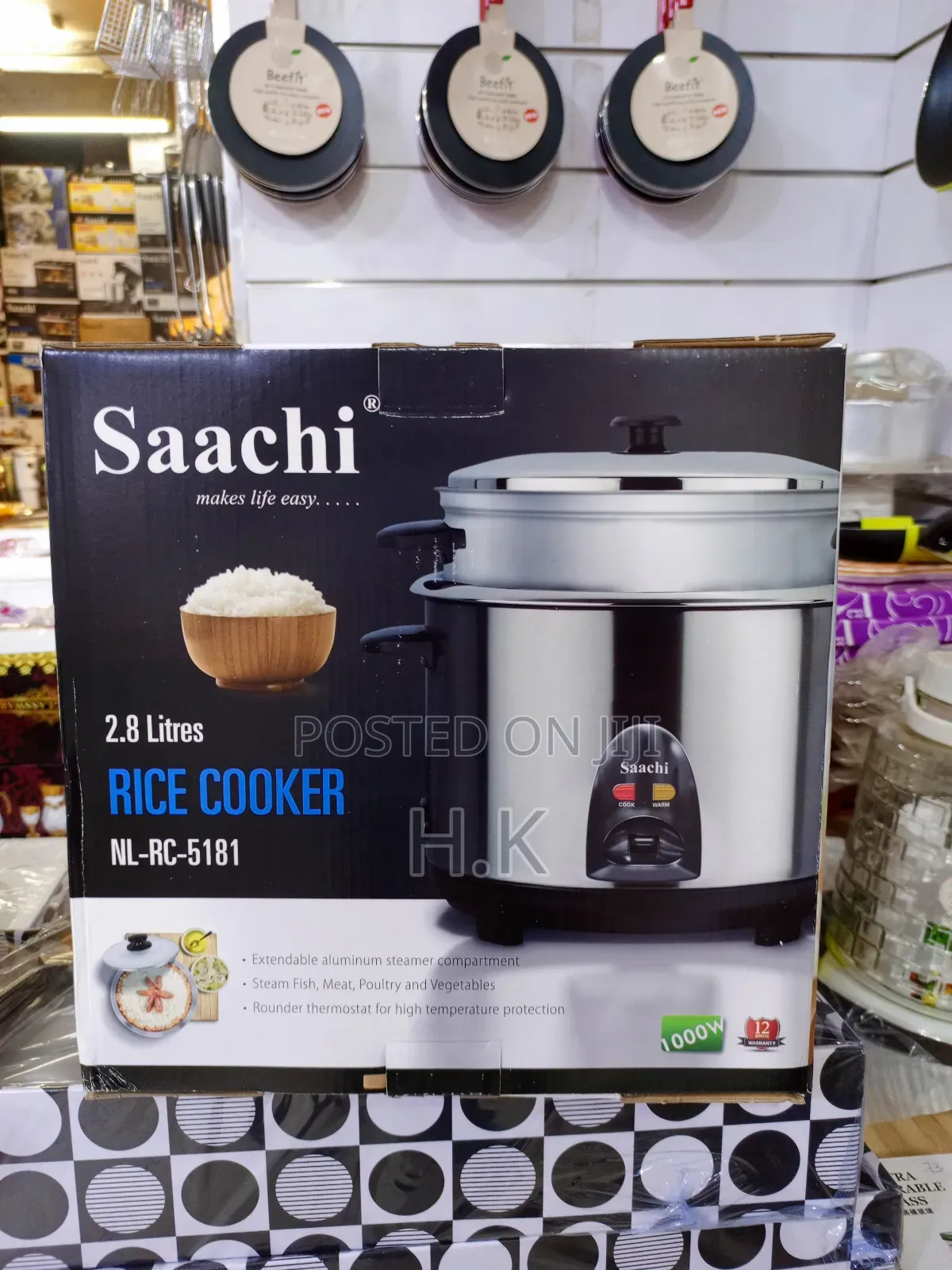 Saachi 2.8 Litres Rice Cooker With Steamer, Model Number Nl-Rc-5181.