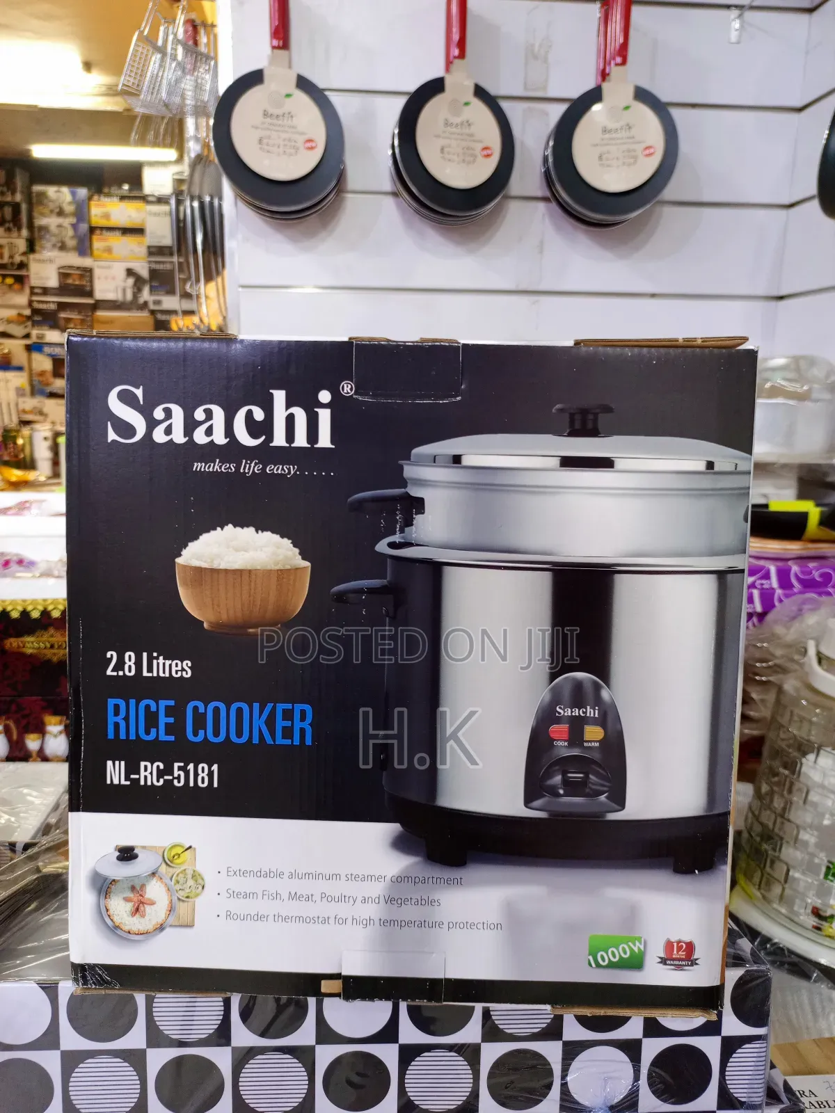 Saachi 2.8 Litres Rice Cooker With Steamer, Model Number Nl-Rc-5181.