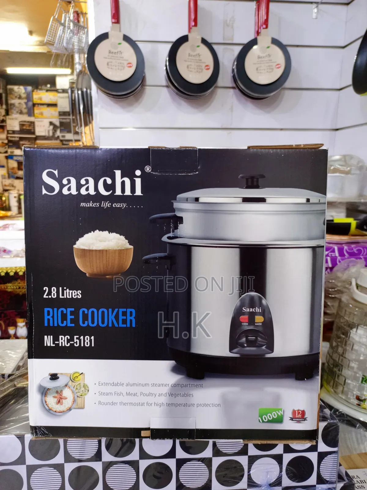 Saachi 2.8 Litres Rice Cooker With Steamer, Model Number Nl-Rc-5181.