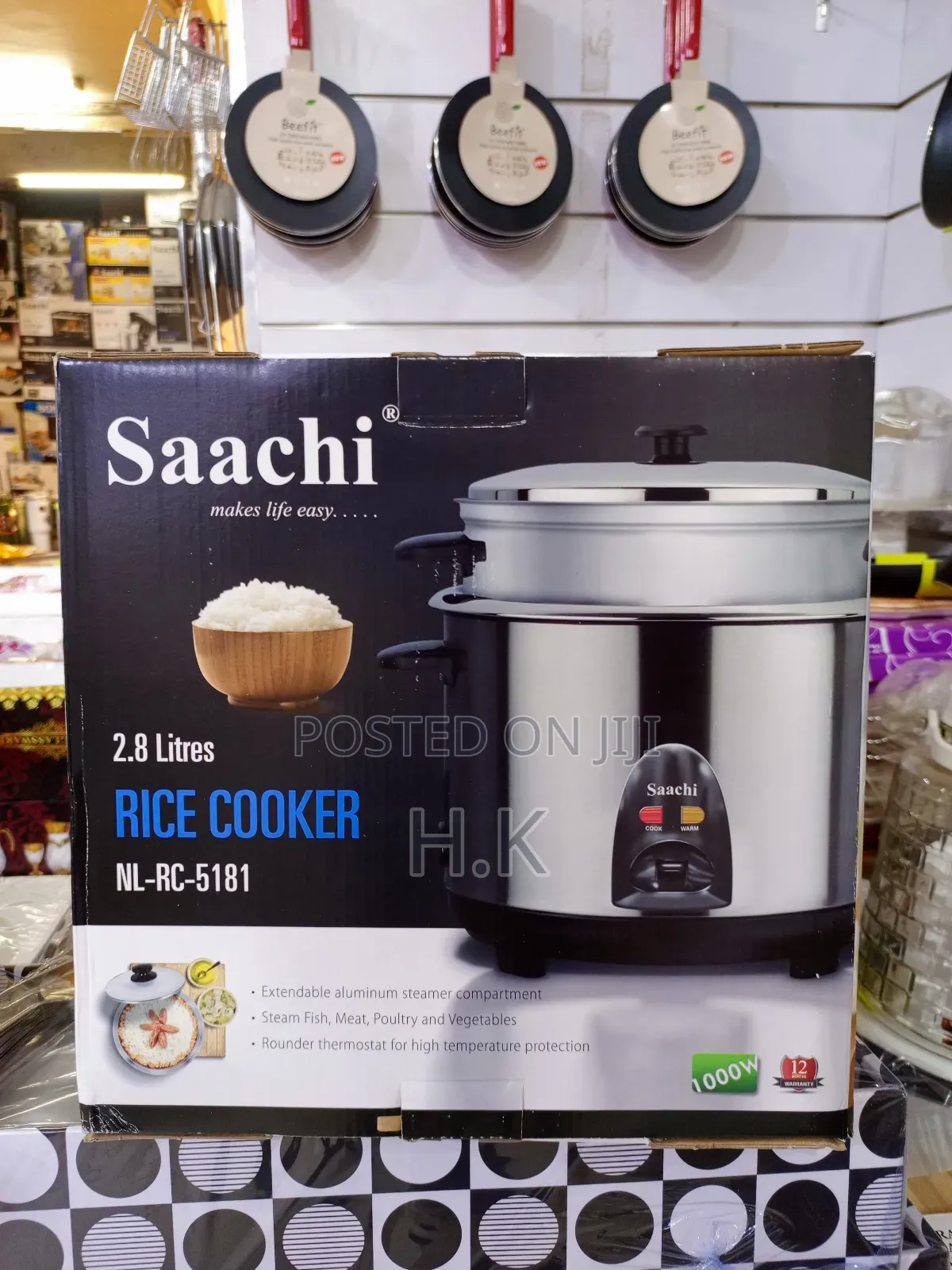 Saachi 2.8 Litres Rice Cooker With Steamer, Model Number Nl-Rc-5181.