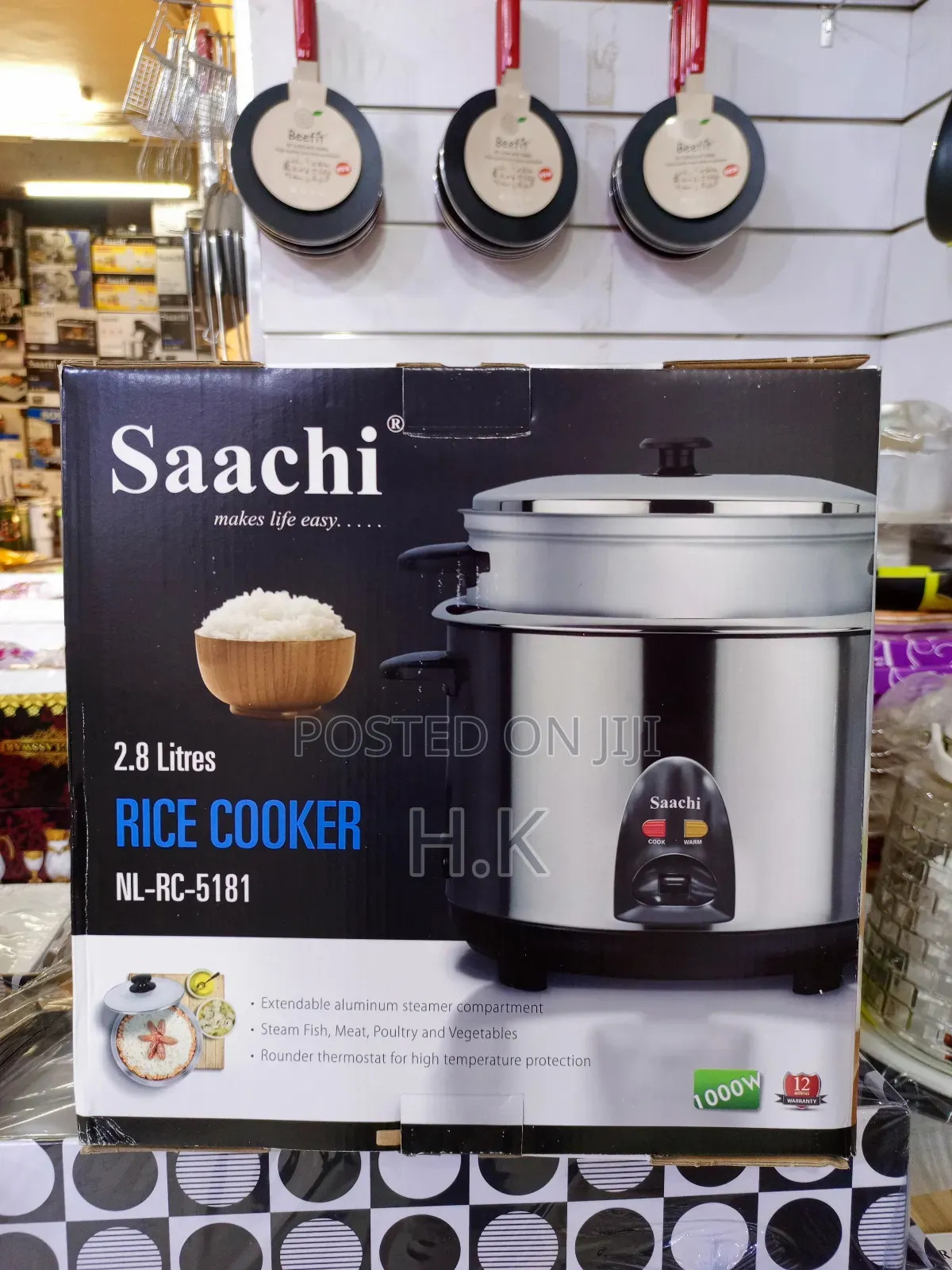 Saachi 2.8 Litres Rice Cooker With Steamer, Model Number Nl-Rc-5181.
