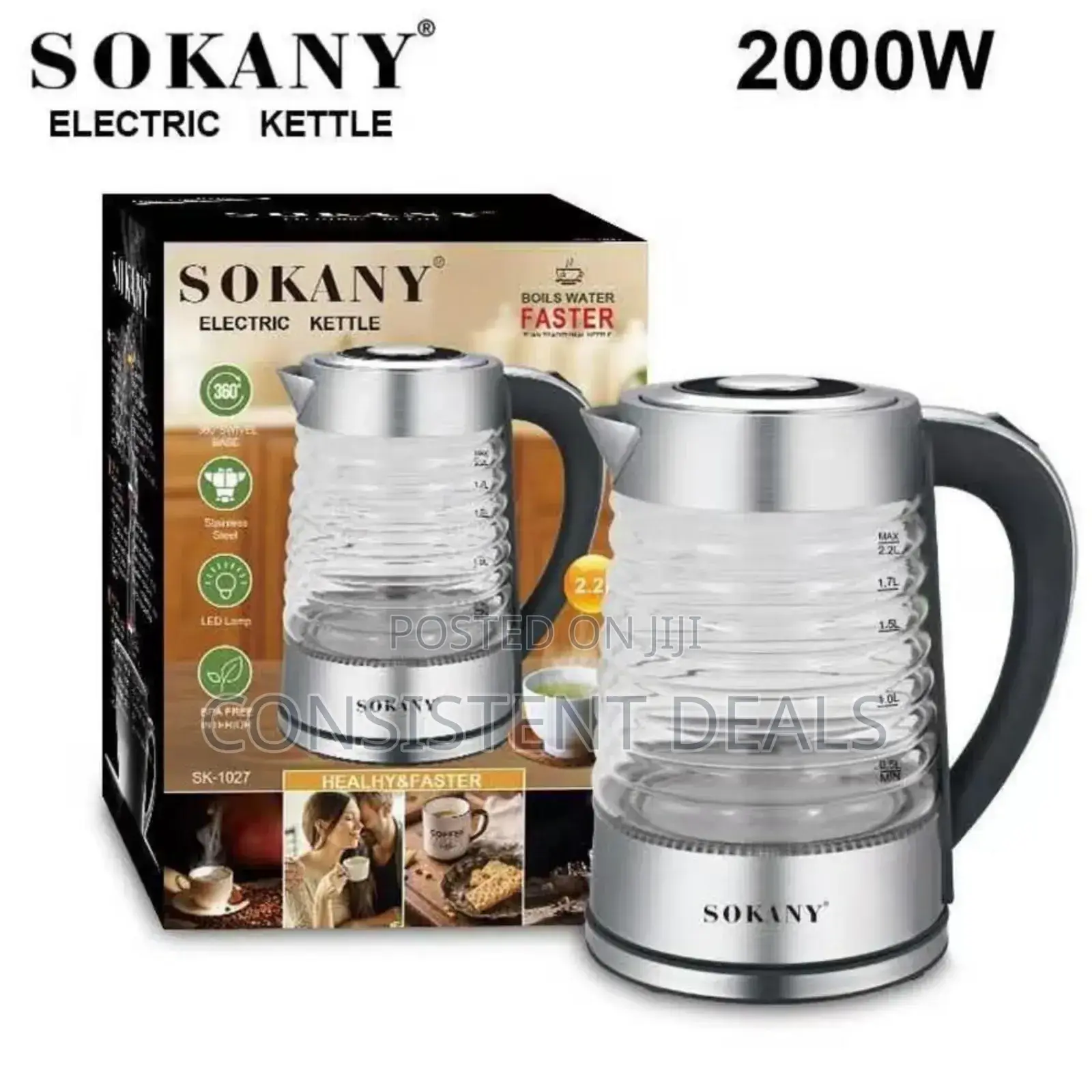 Sokany 2.2l Electric Kettle