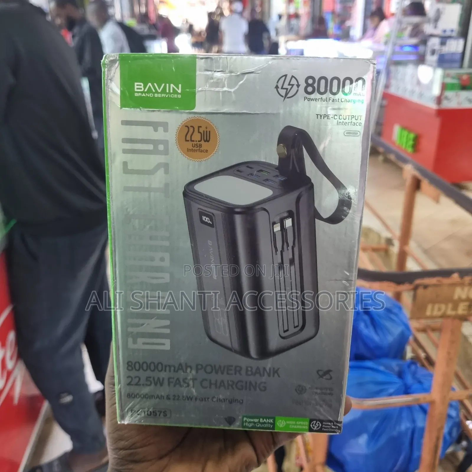 Power Bank 80000mah Bavin 22.5w Fast Charging With Led