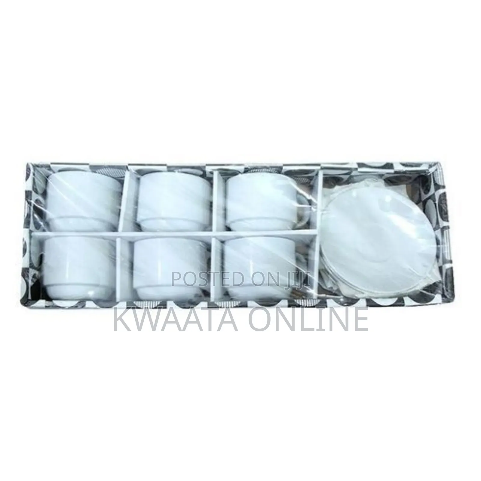 Set of 6 White Porcelain Coffee Cups With 6 Saucer
