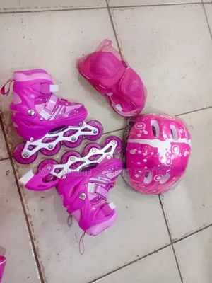 Pink Colour Skating Shoes Full Set Original Material