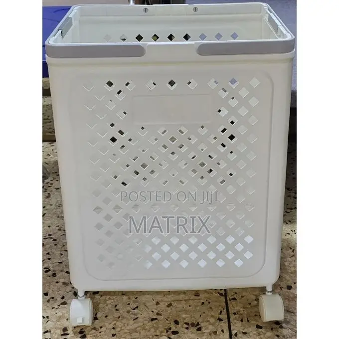 Plastic Foldable Laundry Basket With Wheels