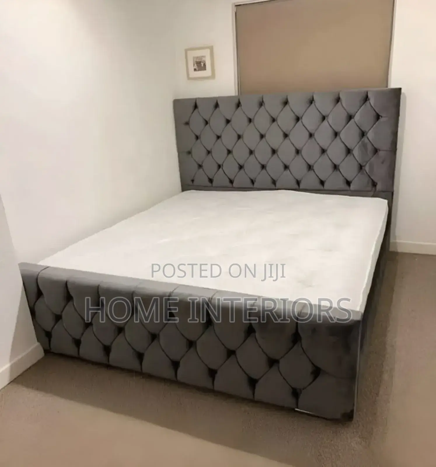 5 by 6 Gray Bed With Beautiful Design