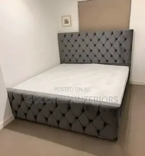 5 by 6 Gray Bed With Beautiful Design