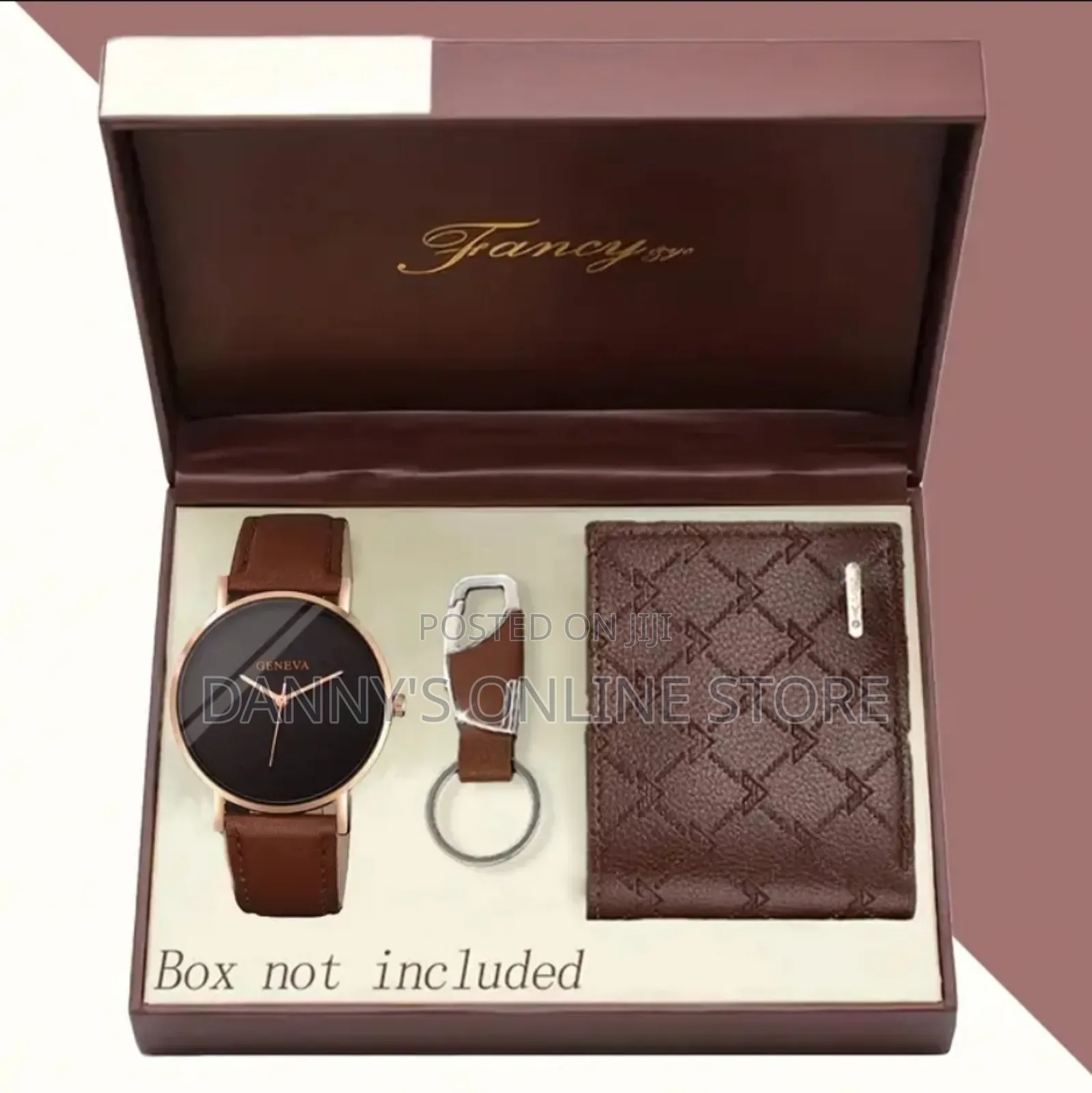 3pcs Mens Watches Fashion Business Casual Quartz Watch Wallet Key Fob