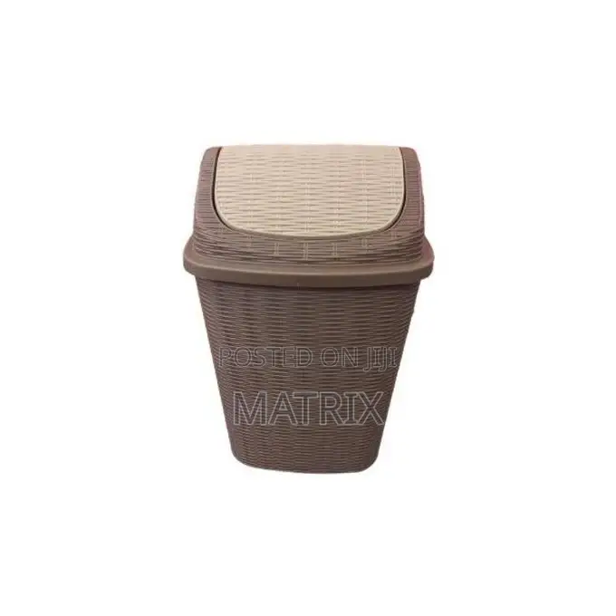 Wooven Trush Can Coffee Brown/Grey Cream