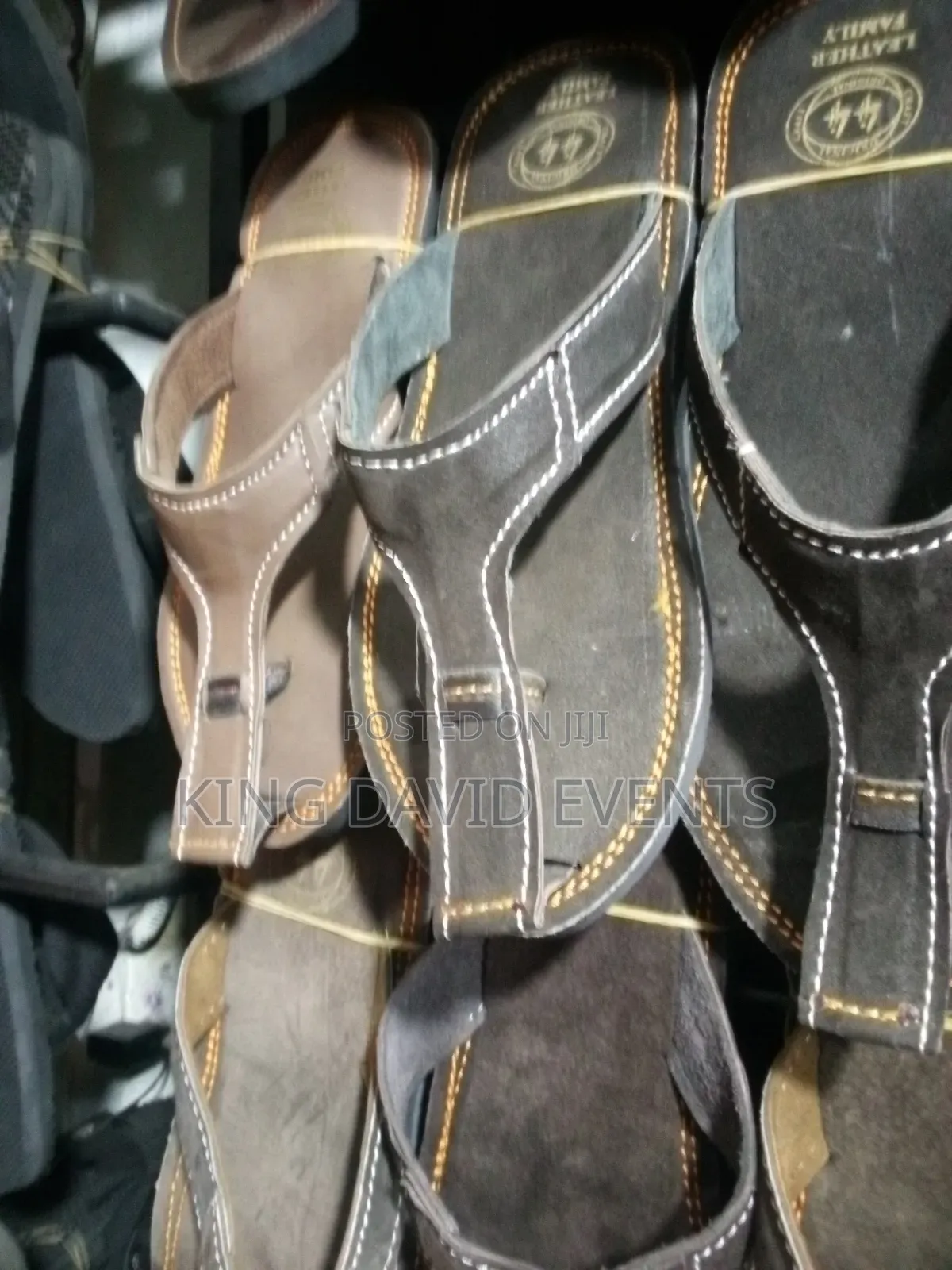 Men Leather African Craft Shoes in Black and Brown Colour