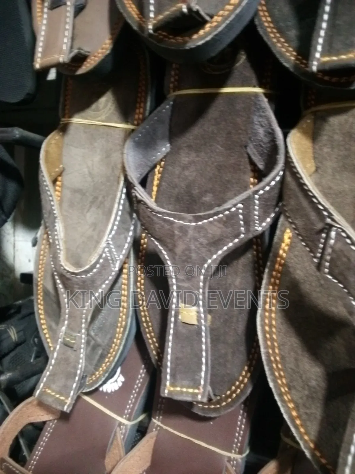 Men Leather African Craft Shoes in Black and Brown Colour