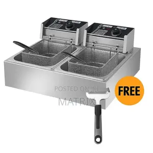 12l Double Electric Deep Fryer + Free Potato Peeler
