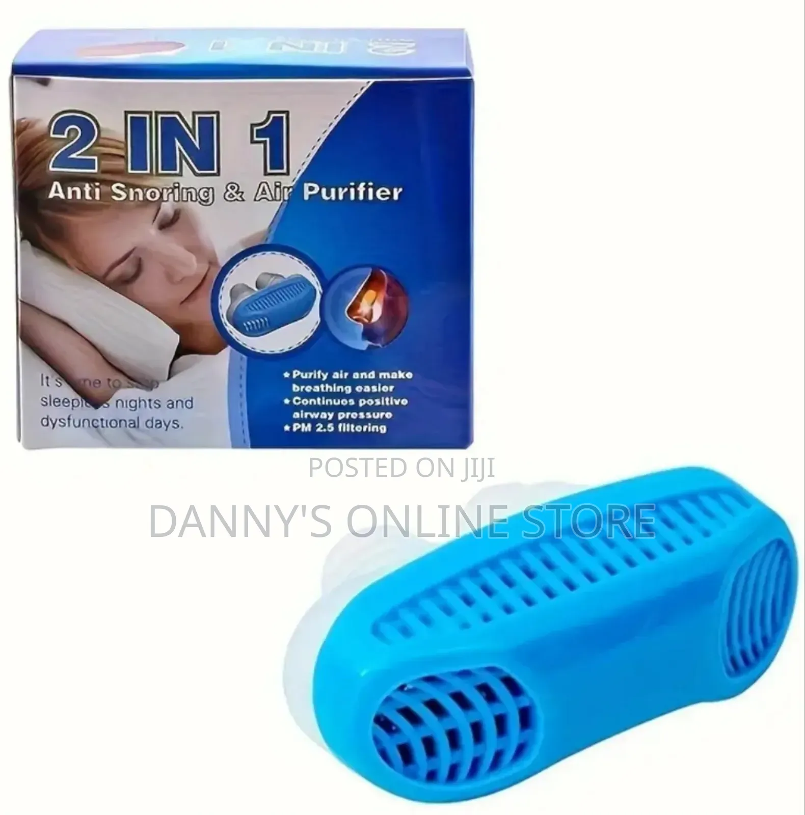 2in1 Anti Snoring Device, Blue, Snore Stopper, Anti Snoring Sleep Aid.
