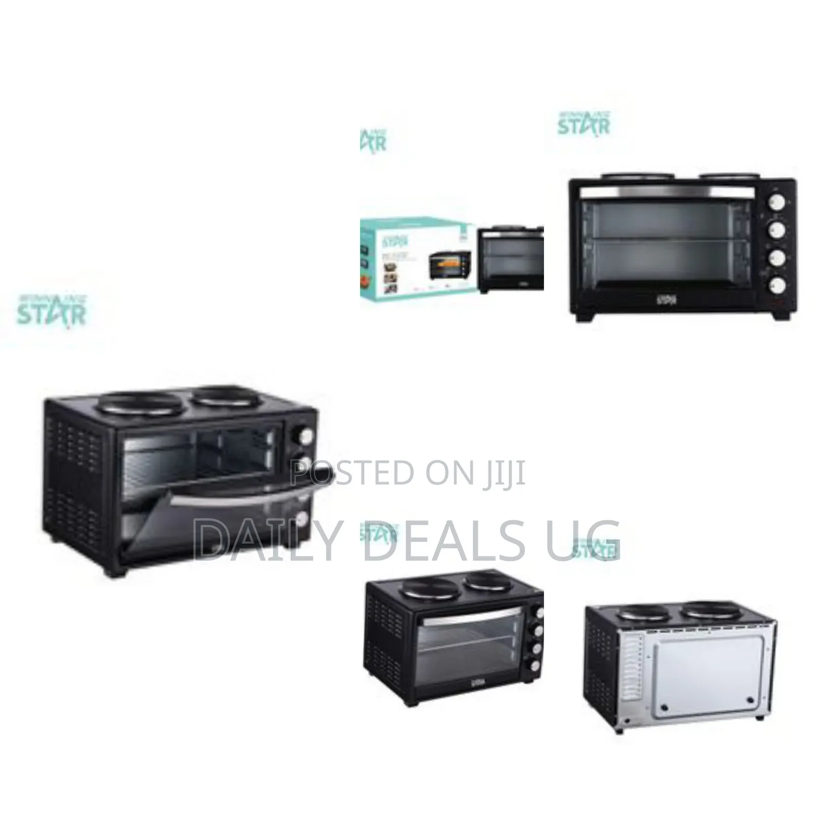 Winningstar 2in1 40l Baking Electric Oven Cooker With 2 Hot Plates