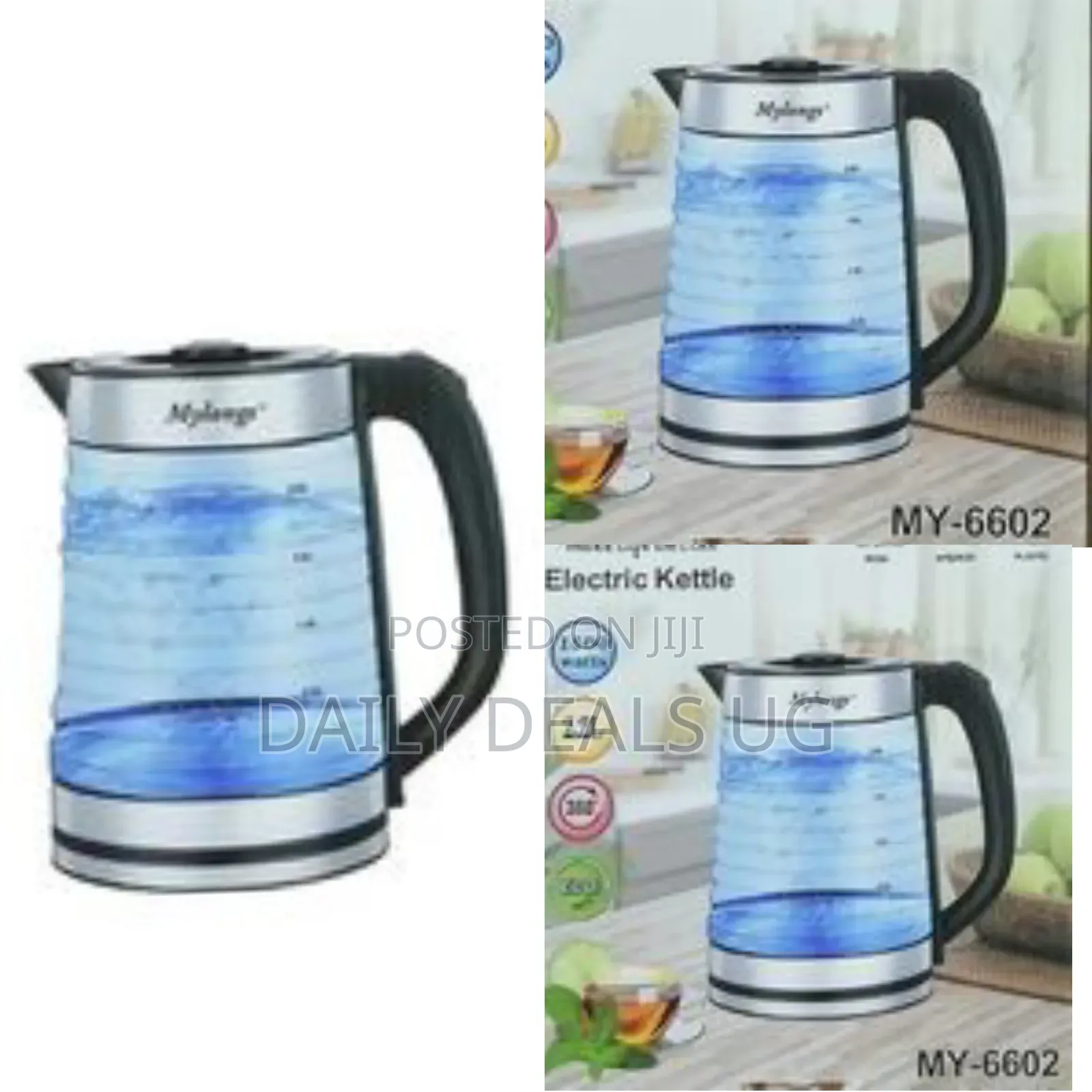 Mylongs Electric 2.2l Bpa Free Glass Kettle Cordless 360degree Base