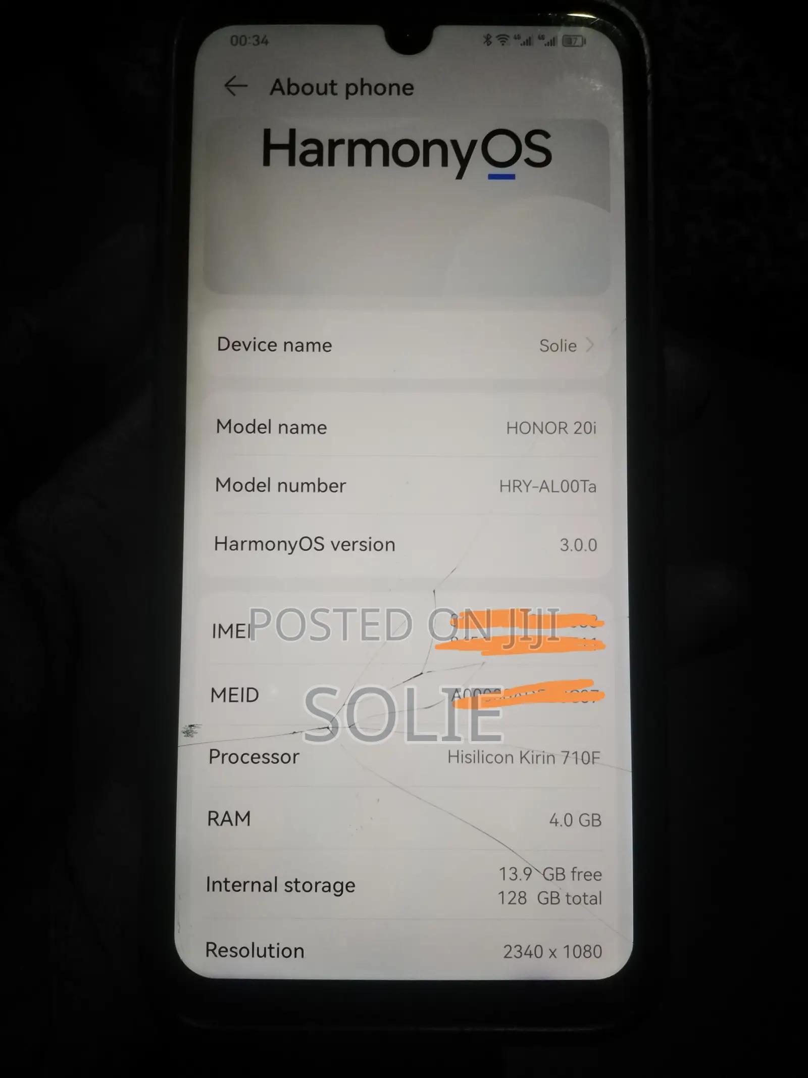 Honor 20i 128 GB Gold