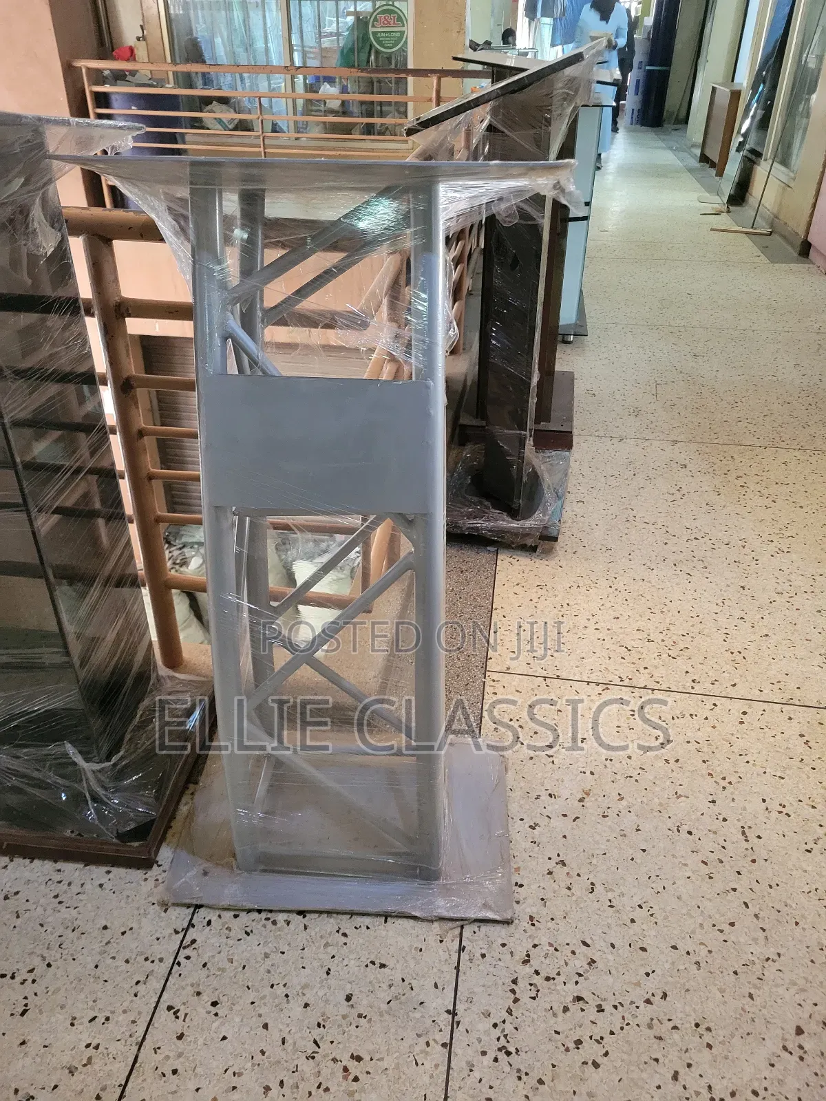 Four Metallic Poll Podium