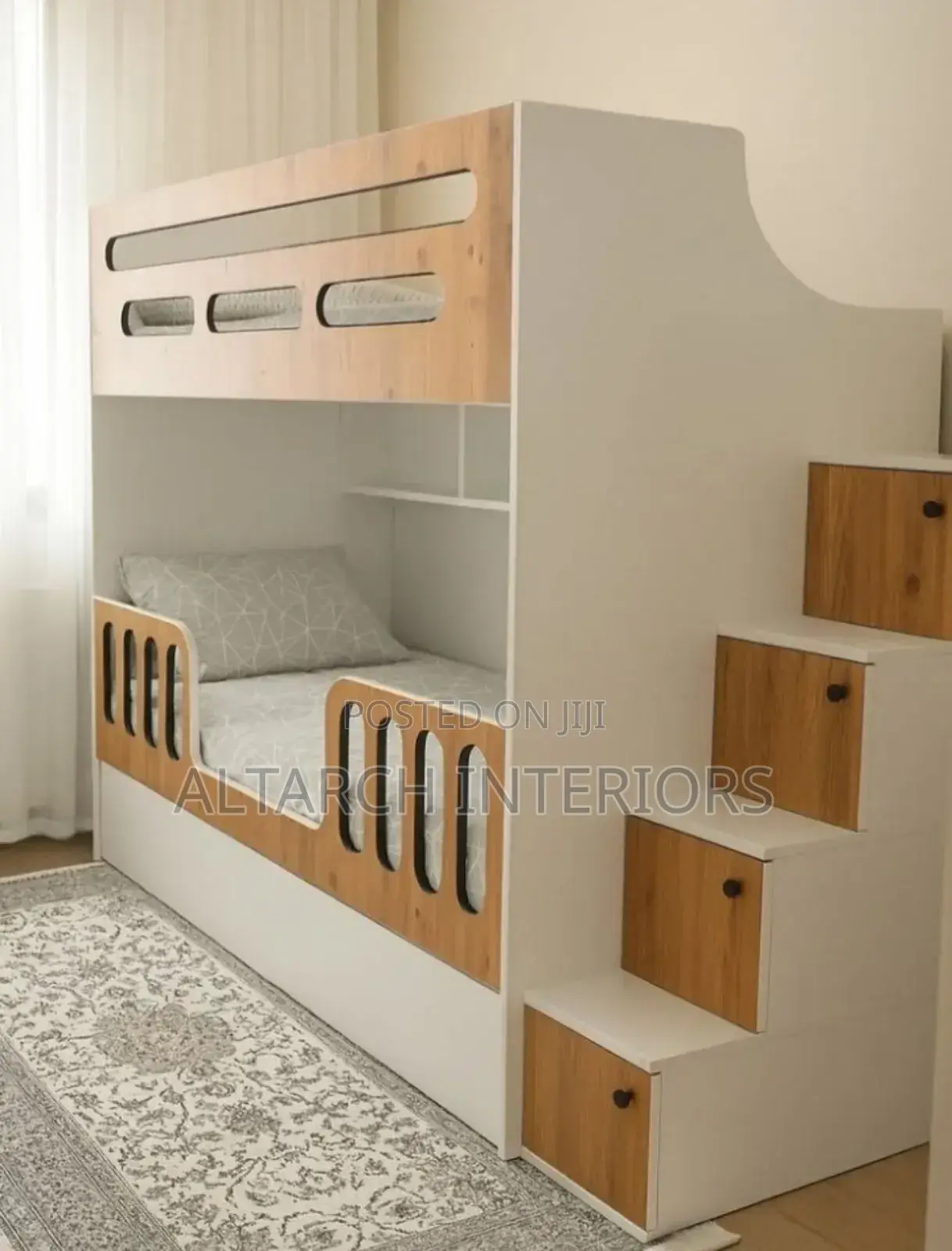 3by6 Double Decker Well Finished in White and Brown With a Stair