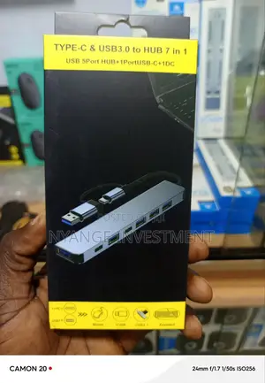 Type-C Usb3.0 to Hub 7 in 1
Usb 5port Hub+1portusb-C+1dc