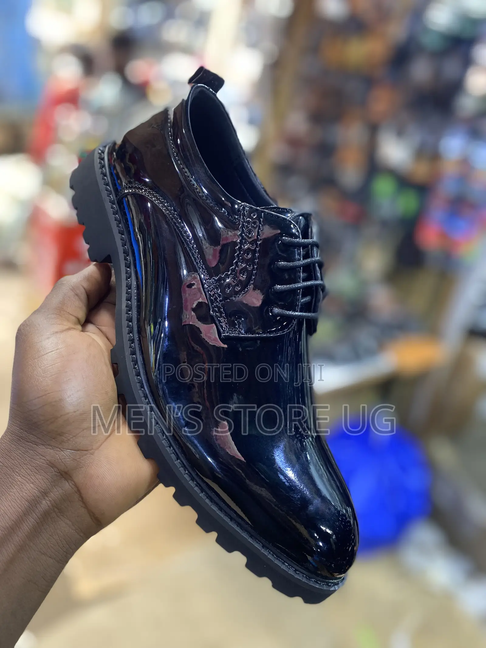 Men’S Classic Plain Shiny Loafers Shoes With Laces