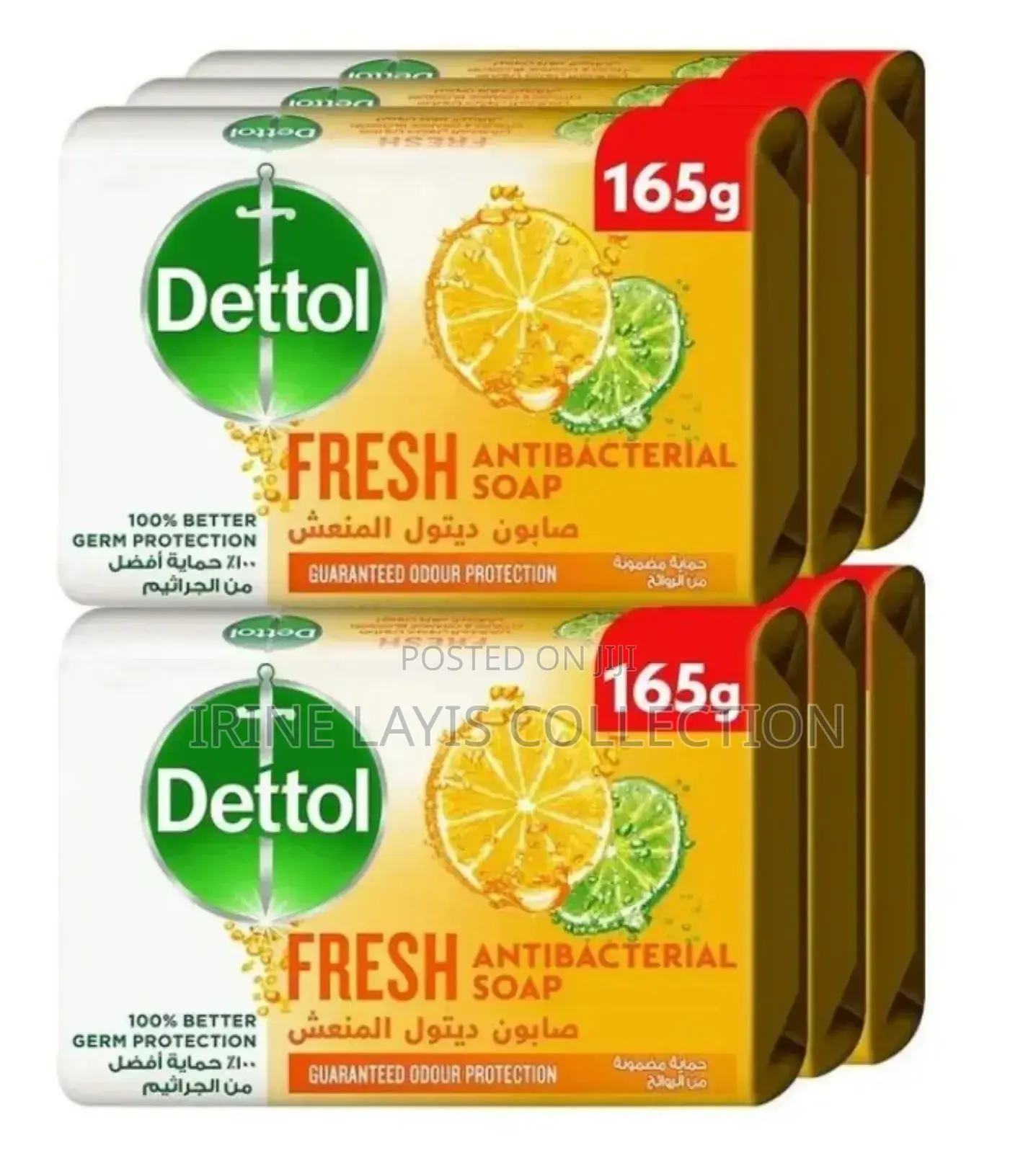 6pcs Dettol Original Anti-Bacterial Bathing Soap Bar,165g