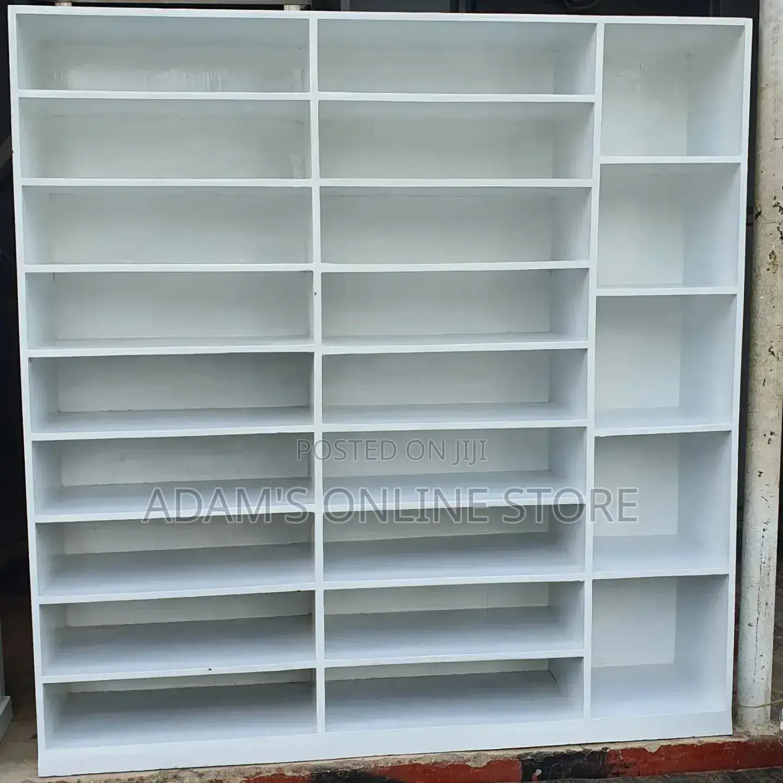 White Shoe Rack 5ft by 7.5ft Height