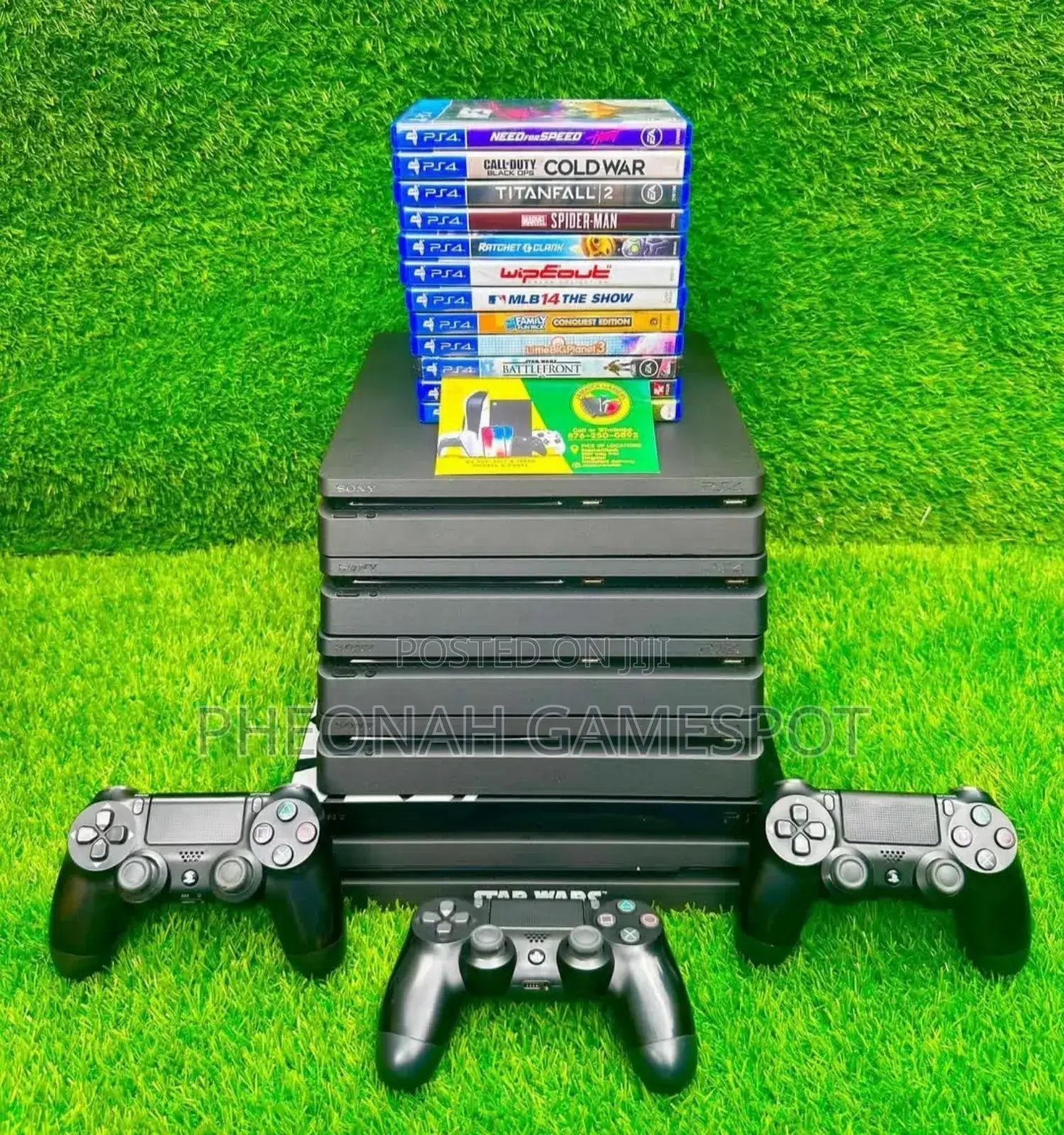 Playstation 4 Slim Available in Plenty. 2 Pads on Each and 15 Games