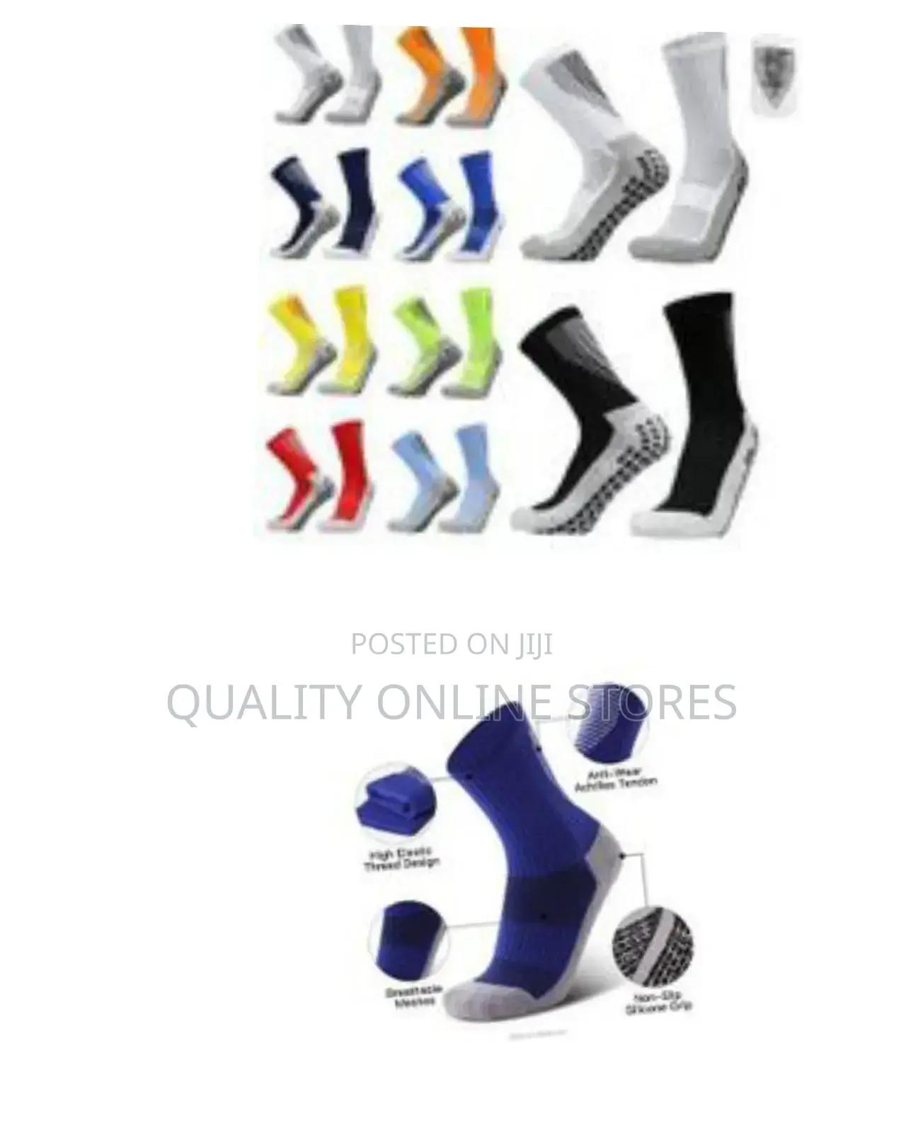 Grip Crew Compression Slip Sport Socks Athletic Socks Non-Slip Rubber
