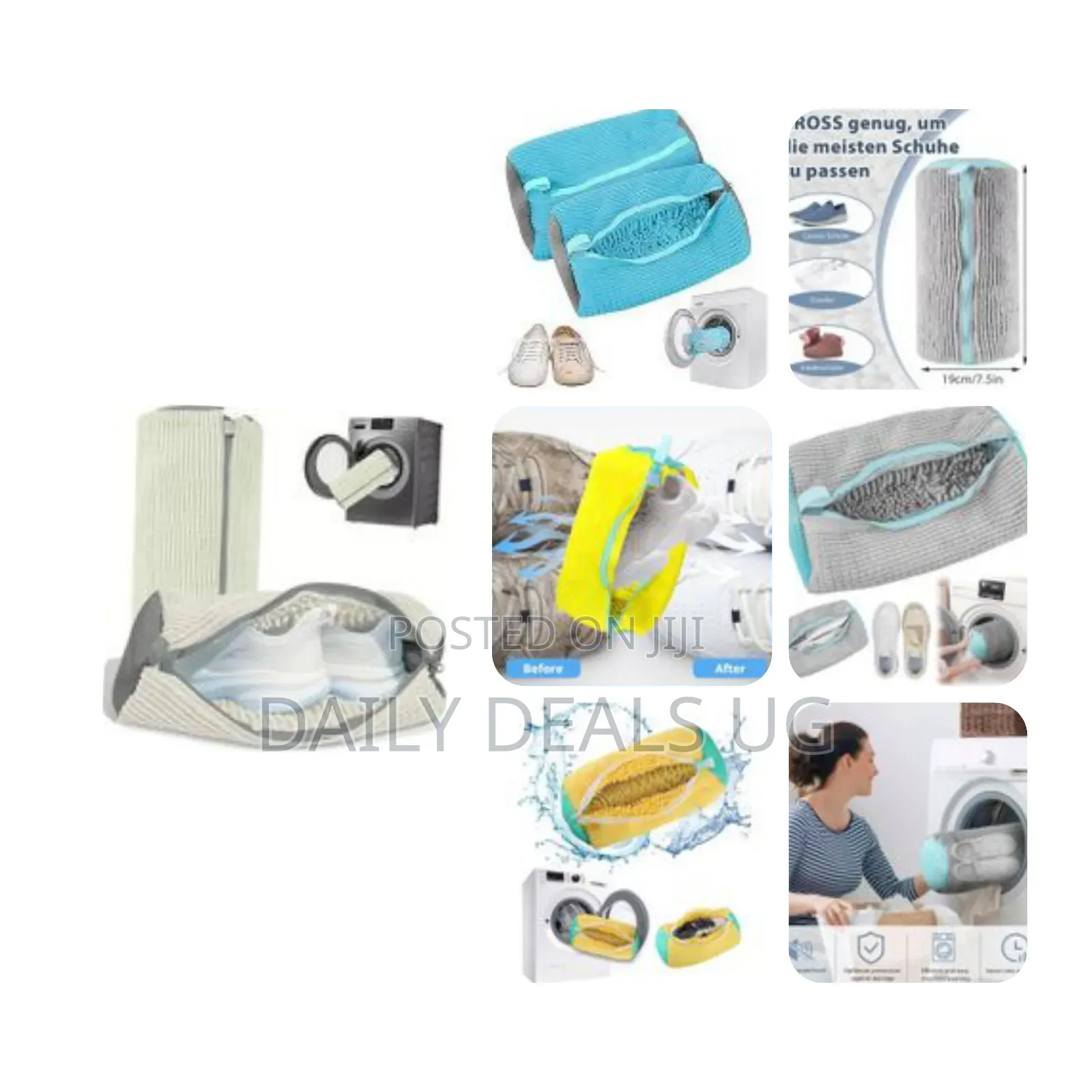 Hangable Laundry Shoe Washing Machine Bag Polyester Knit Fabric