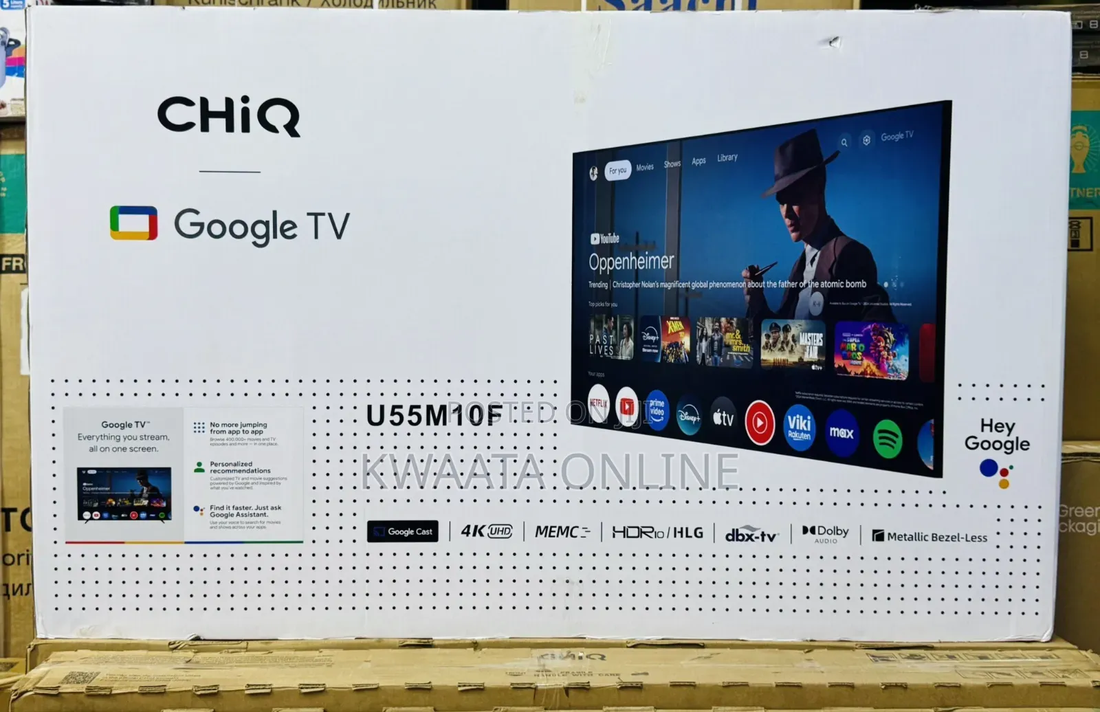 Chiq Smart Android Tv, Uhd., Wi-Fi, Google Assistant 3 Hdmi, 2 Usb